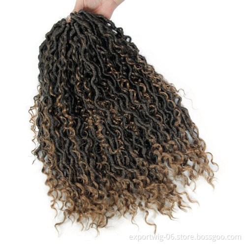 New Hairstyle River Locs Hair curly faux locs synthetic crochet braid hair extensions cheap river locs braid Hair bulk